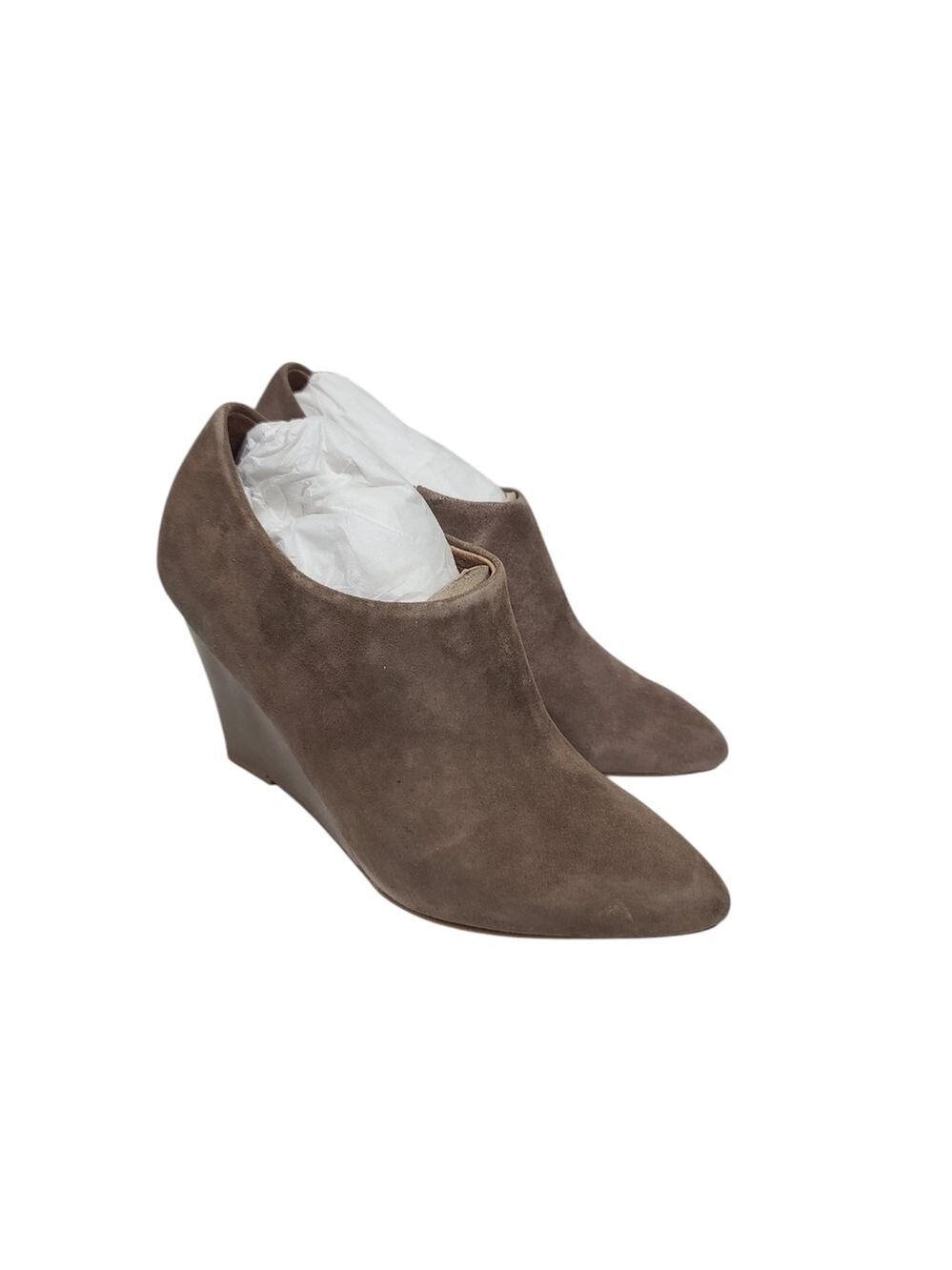 NIB Corso Como Kid Suede Taupe Grey Ankle Wedge Booties 8